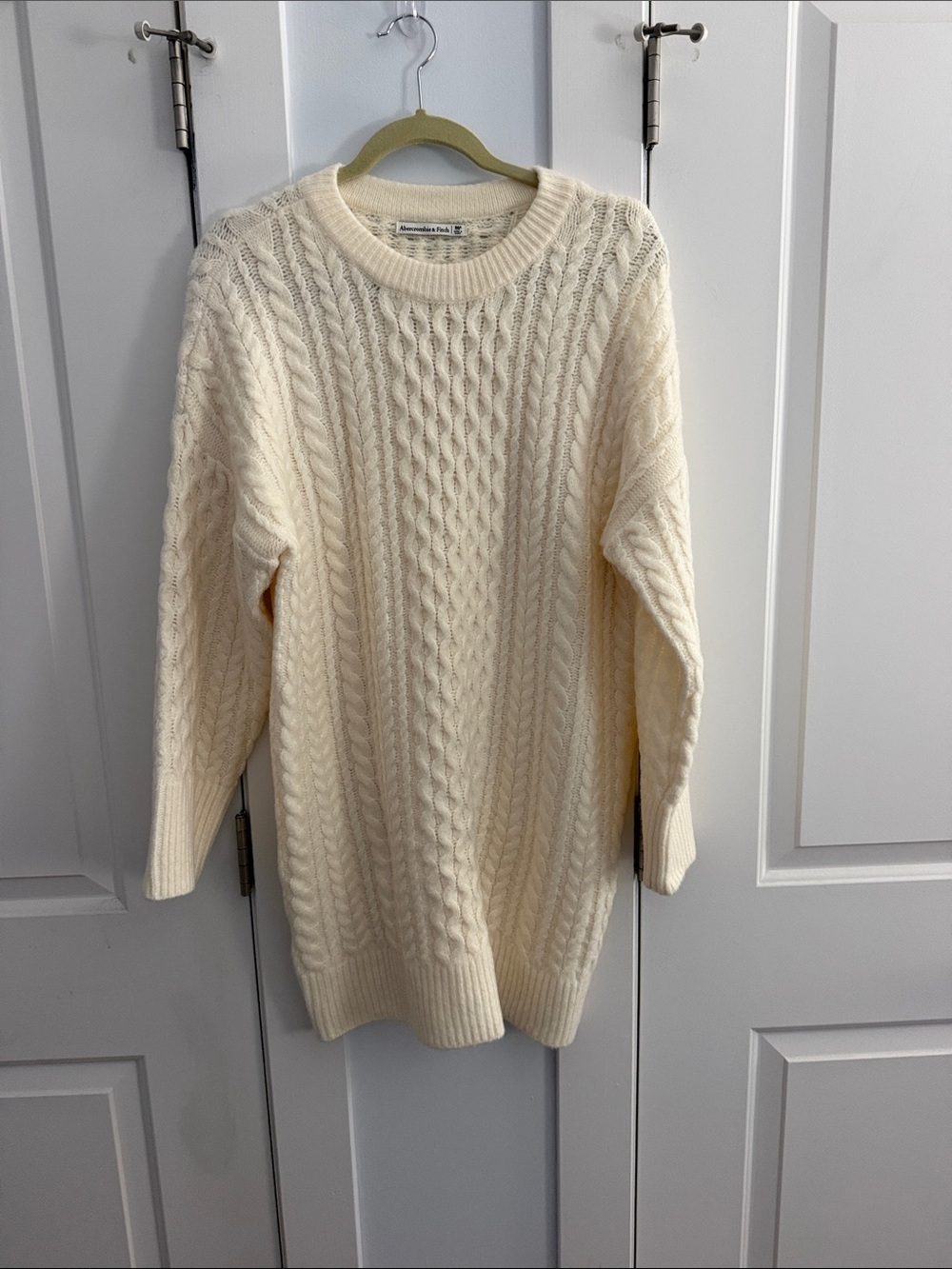 Cream Cable Knit Sweater Dress - Abercrombie & Fitch